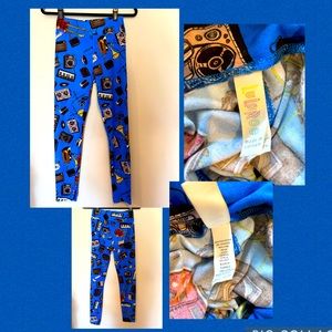 LuLaRoe Blue Music Themed Leggings One Size